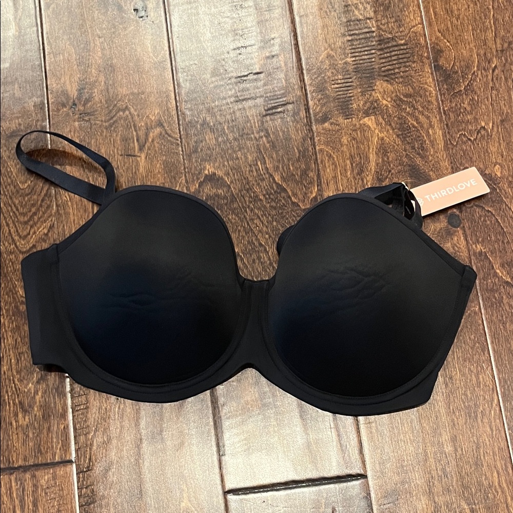 ThirdLove Black Classic Strapless Convertible T-Shirt Bra